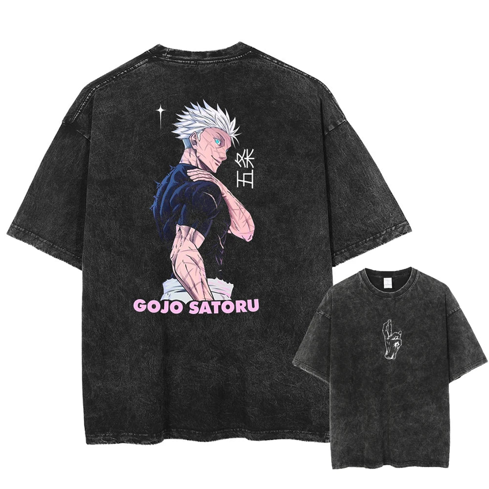 Graphic Washed Sukuna T-Shirt Oversized