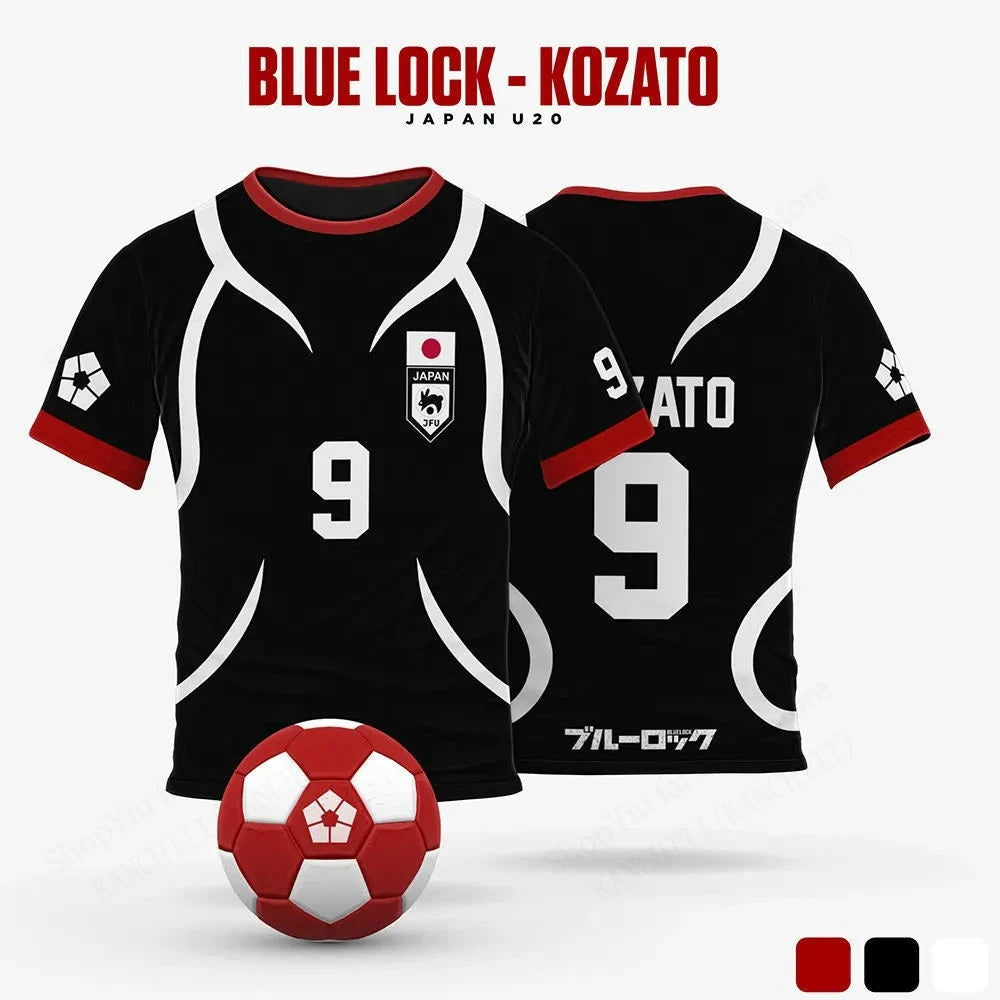Mens Anime Jersey Blue Lock Sae  3D Print T-Shirt