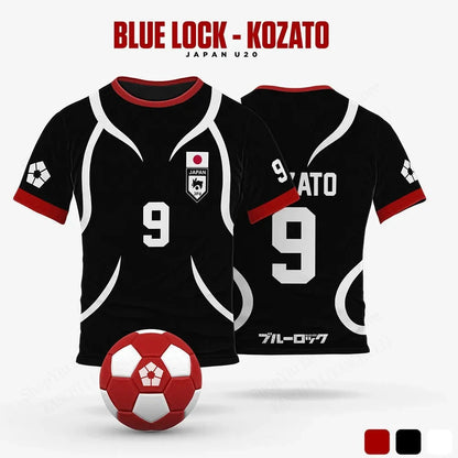 Mens Anime Jersey Blue Lock Sae  3D Print T-Shirt
