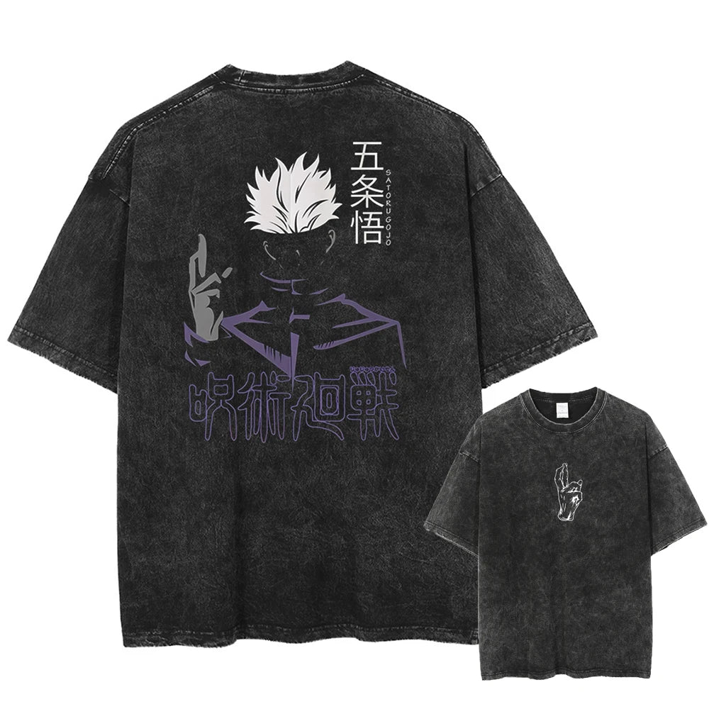 Graphic Washed Sukuna T-Shirt Oversized