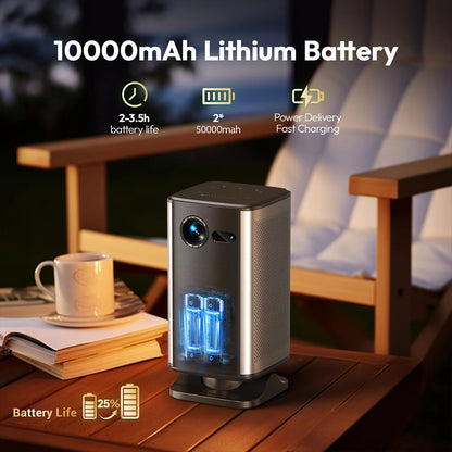 BYINTEK P70X Portable Mini Projector with Built-in Battery 4K Support 3D Wifi for Outdoor Movie Night Home Theater Projectors