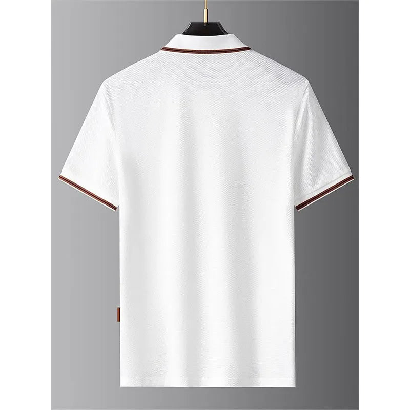 Summer Stripe Polo - Men's Color Block Casual Short Sleeve Polo Shirt