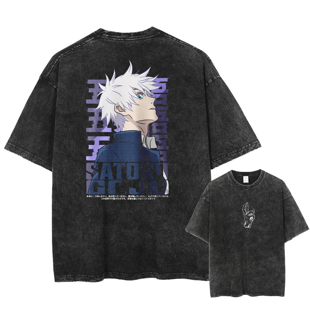 Graphic Washed Sukuna T-Shirt Oversized