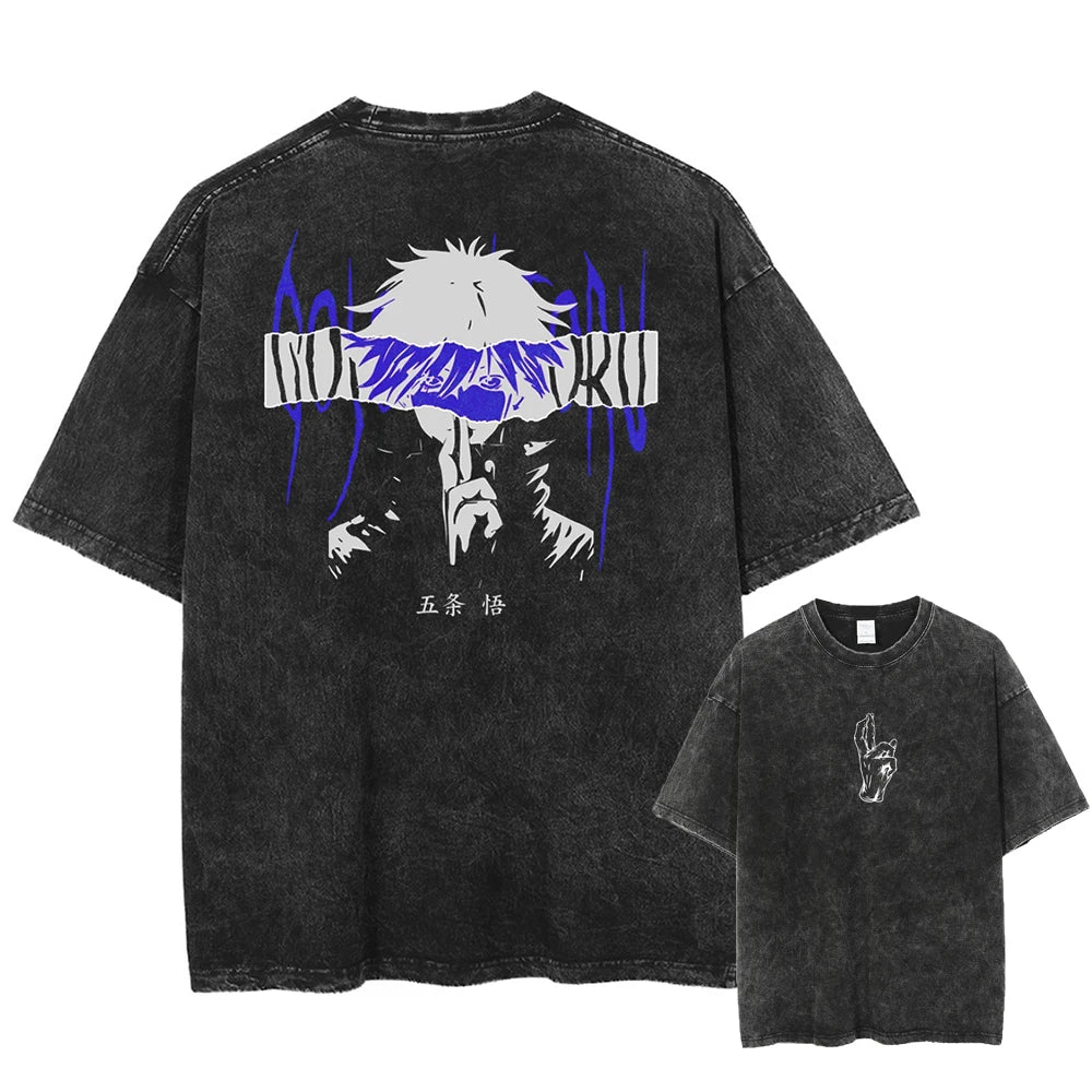 Graphic Washed Sukuna T-Shirt Oversized